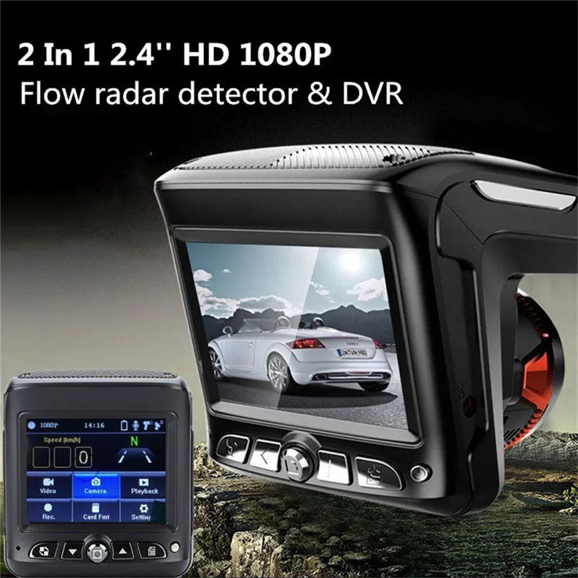 Автомобильный видеорегистратор 2 в 1 Dash cam камера заднего вида радар детектор Full HD 1080P g-сенсор Dashcam камера для машины dvr
