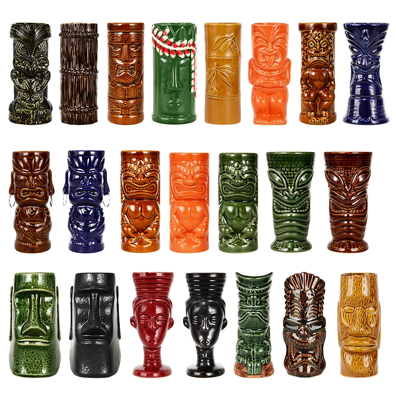 Hawaii Ceramic Tiki Mug Creative Porcelain Beer Wine Cup Easter Islander Bar Tools | Дом и сад