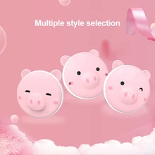 Перезаряжаемый светодиодный светильник с изображением поросенка из мультфильма, зеркальный вентилятор для макияжа, яркий регулируемый портативный мини-вентилятор с зарядкой через usb