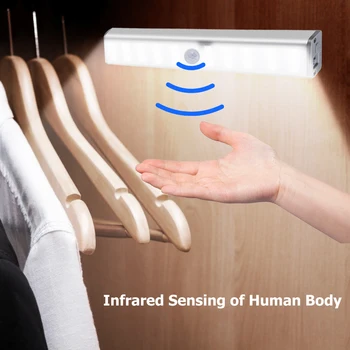 

PIR Motion Sensor Wardrobe Lamp USB Charging Cupboard Closet LED Night Lights Hanging Cage Lampshade Ceiling Light