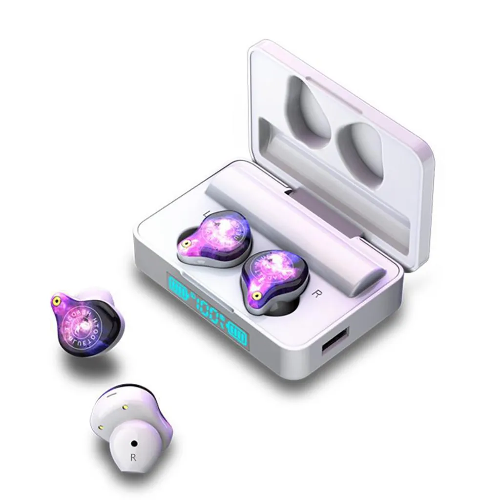 D Ouhaobin bleutooth 5,0 Беспроводной наушники tws стерео IPX7 водонепроницаемая Спортивная гарнитура с светодиодный дисплей наушники 1212#2 - Цвет: D
