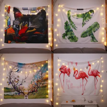 

Flamingo Pattern Printed Tapestry Wall Hanging 100% Polyester Tapestry Psychedelic Gothic Home Decor