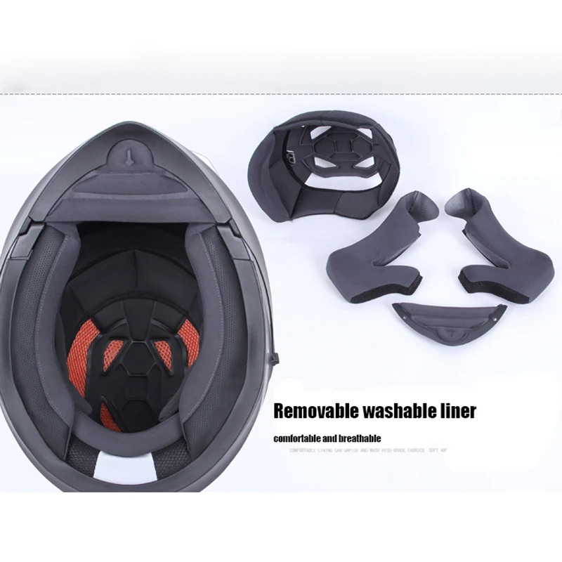 Шлем мотоциклетный модульный с внутренним солнцезащитным козырьком и двойными