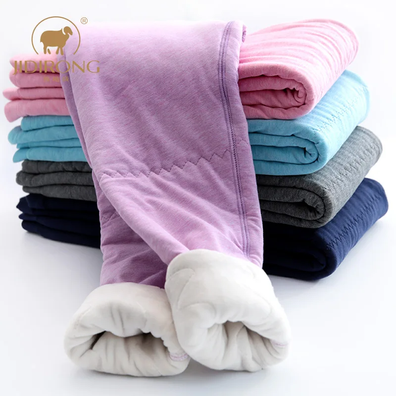 

Autumn And Winter New Style Children can si ku Men And Women Big Kid plus Velvet Thick Cotton ku bao Base Warm-keeping Pants