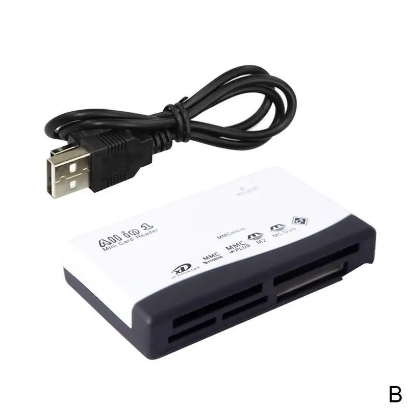 Универсальный Кардридер Все в одном M2 XD CF Micro SD кардридер USB 2,0 высокоскоростной кардридер для карт памяти Компьютерные аксессуары - Цвет: Белый