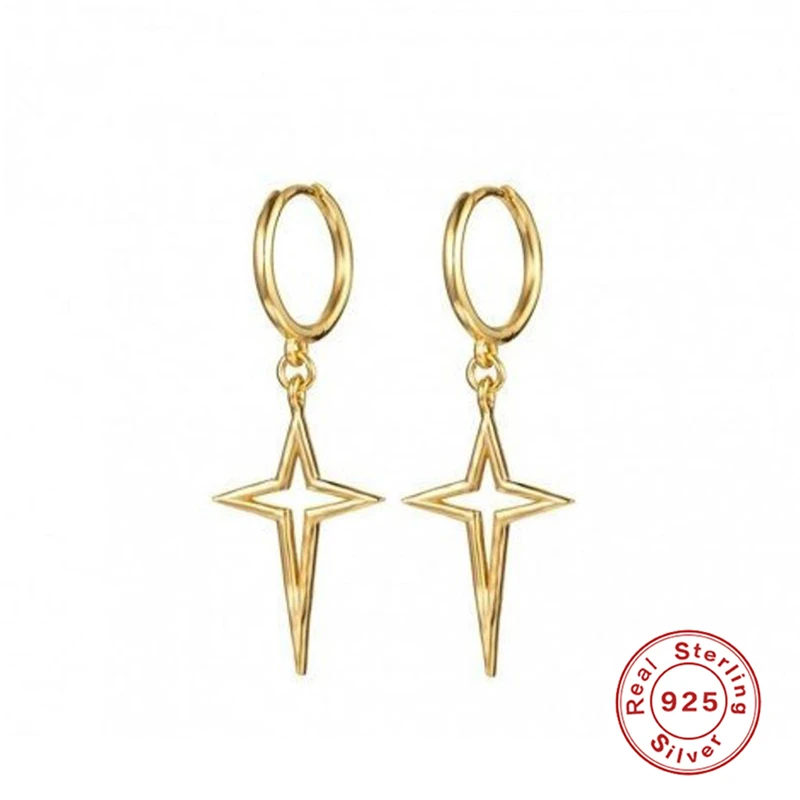 925 пробы серебряные серьги-гвоздики с крестиками для мужчин мальчиков и девочек, панковские серьги с крестиками Huggie, серьги-гвоздики, ювелирные изделия для пирсинга, а30