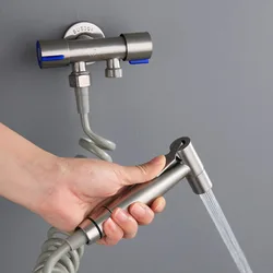 304Stainless Steel Bathroom Sprayer Toilet Heat-Resistant Handy Handheld Bidet Sprayer High Pressure Bidet Nozzle Plenty Of Uses