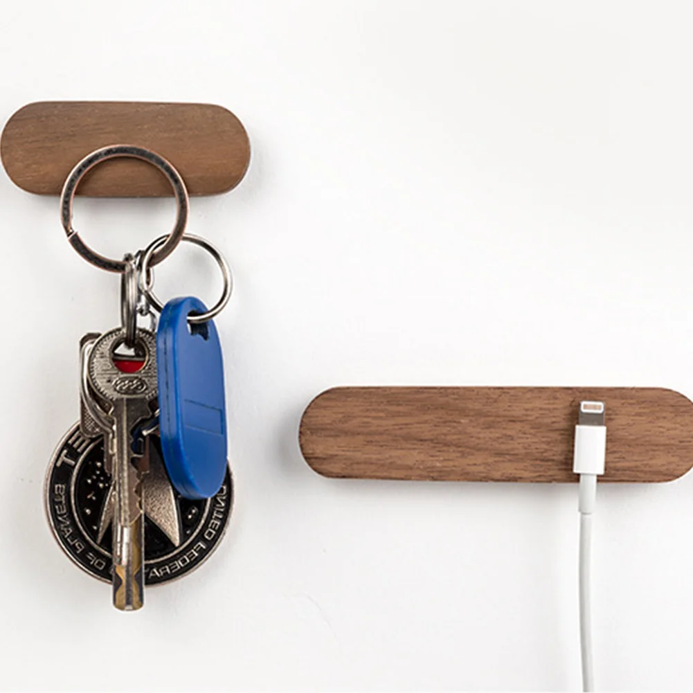 Органайзер для хранения магнит на присоске подвесной крючок Многофункциональный магнитный деревянный декор твердая портативная вешалка для ключей