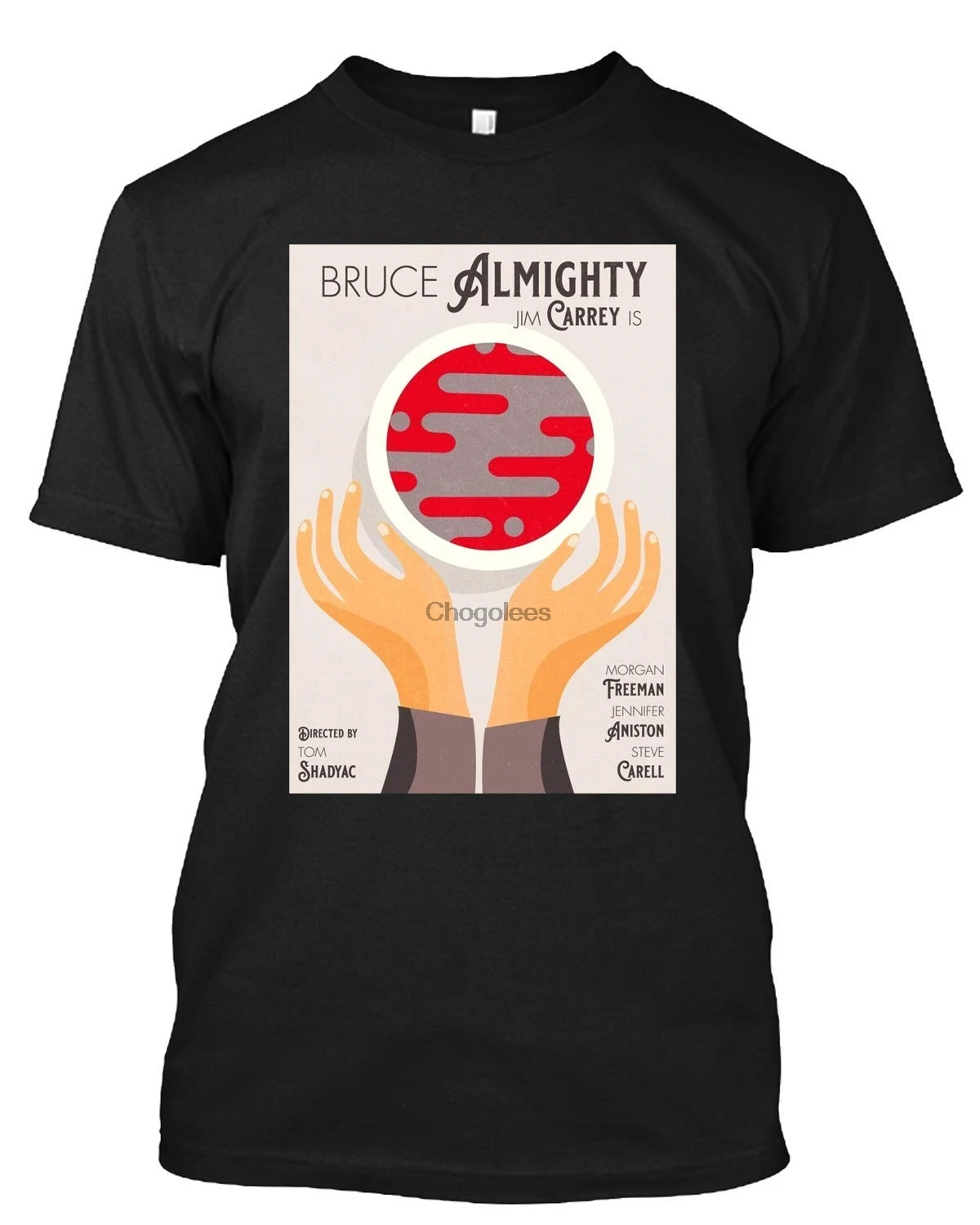 Bruce Almighty Movie Poster Jim Carrey Film Morgan Freeman Jennifer Aniston T Shirt Gift Tee | Мужская одежда