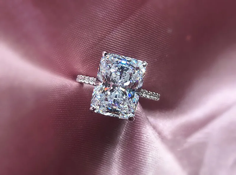 18K золото 5ct D Цвет VVS1 Moissanite кольцо обручальное кольцо с национальным сертификатом H1-13