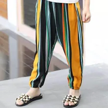 Детские штаны-фонарики хлопковые шелковые противомоскитные штаны летние детские штаны для сна для мальчиков и девочек сезон весна-лето