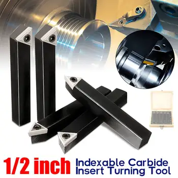 

5x 1/2'' Straight Shank Boring Bar CNC Lathe Turning Tool Holder + TCMT16T3 Indexable Carbide Inserts Blade Set