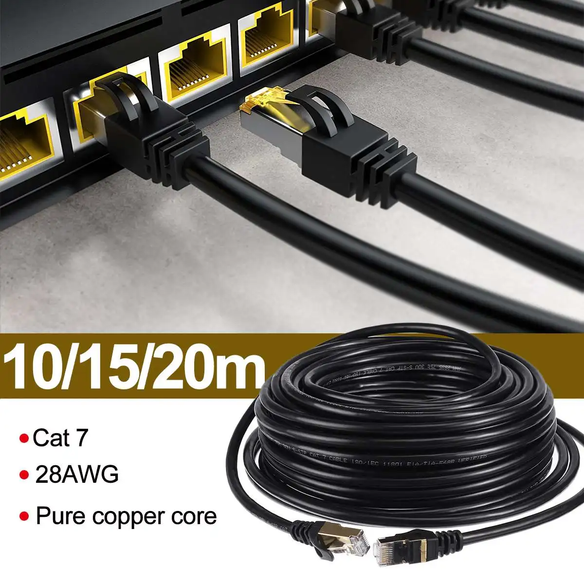 10 м 15 20 Cat7 Ethernet кабель соединительный UTP Lan для компьютера RJ45 сетевой шнур Cat6