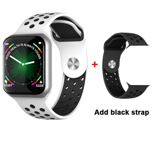 add strap F8 Смарт часы для мужчин IP67 водонепроницаемый длительное время ожидания сердечного ритма кровяного давления Браслет Smartwatch Поддержка IOS Android PK B57 iwo10 - Цвет: add strap