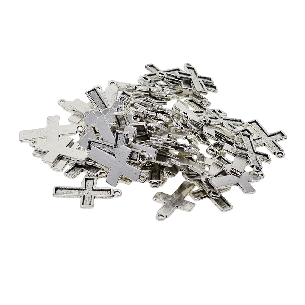 50Pcs 30x19mm Tibetan silver color Pendant Setting Cabochon Cameo Base Tray Bezel Blanks Fit Cross Cabochons Jewelry Making Charms