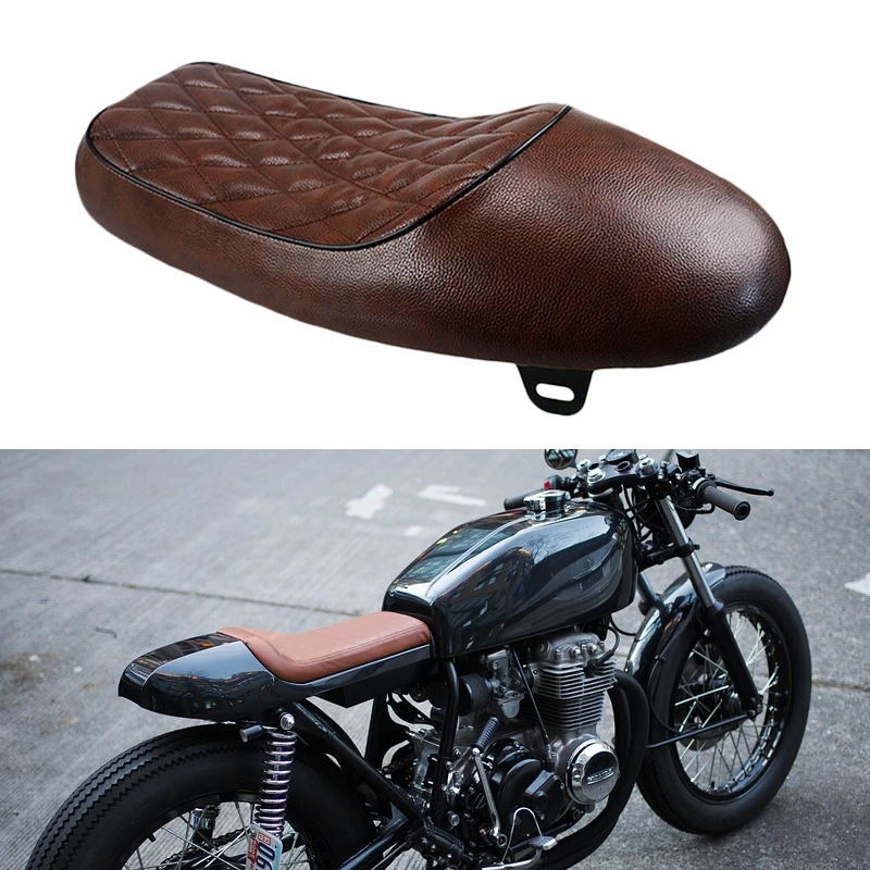 Brown Motorcycle Cafe Racer Seat Custom Vintage Hump Saddle Flat Pan Retro Seat For Yamaha Xj Honda Cb Cl Suzuki Gs Ktm Bmw Etc Seats Benches Aliexpress