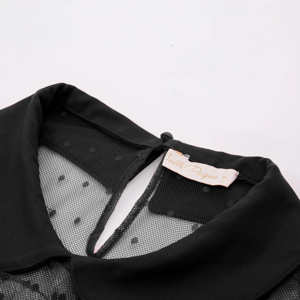 Belle Poque/модные женские шифоновые Лоскутные Топы в горошек с длинными рукавами и