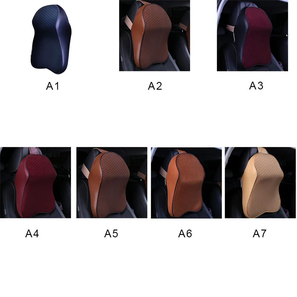 Car Neck Pillow Head Rest Pillow 3D Memory Foam Adjustable Auto Headrest Pillow Travel Neck Cushion Support Holder Seat Pillow