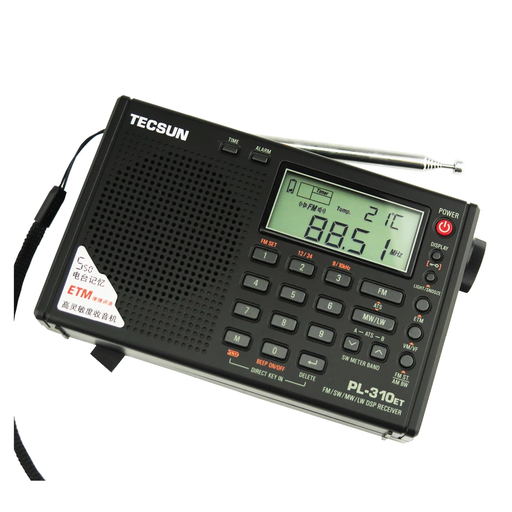 Portátil de Banda Estéreo com Sinal de Força de Transmissão Tecsun Rádio Completa Digital Display Led fm - am sw lw Pl-310et - Image 4