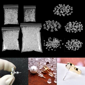 200-2000pcs Soft Silicone Rubber Earring Back Stoppers Bullet Flower Ear Plug for Stud Earrings DIY Earring Findings Accessories