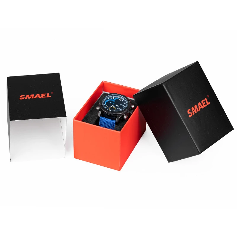 SMAEL, оригинальная подарочная коробка для спортивных часов, коробка для хранения, мужские часы, аксессуар, светодиодный, цифровые часы