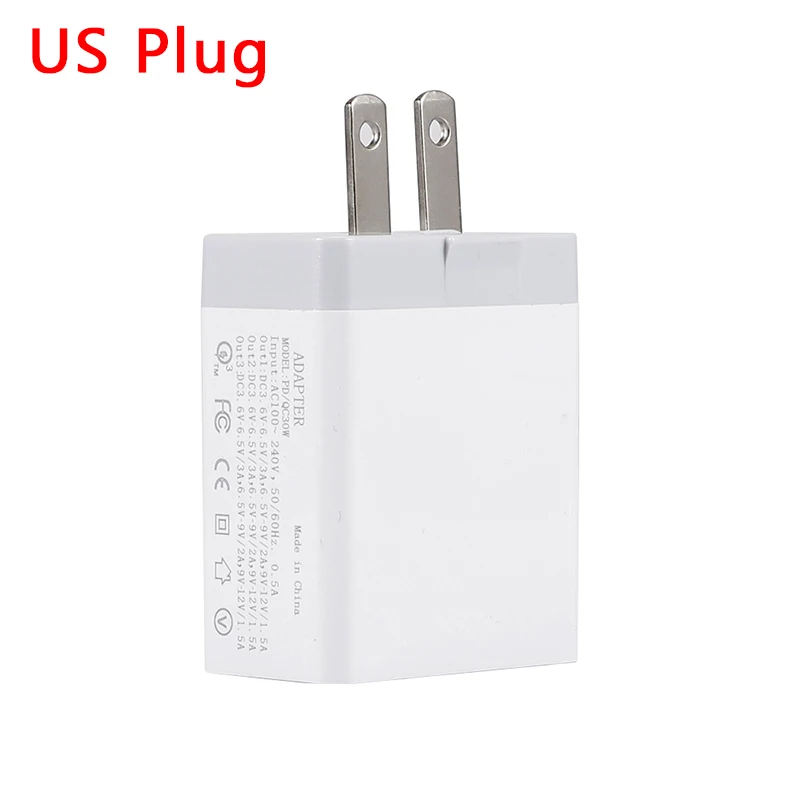 30 Вт USB PD зарядное устройство адаптер Быстрая зарядка настенное зарядное устройство портативное ЕС США вилка USB зарядное устройство для iPhone samsung Galaxy Note 10 - Тип штекера: US Plug