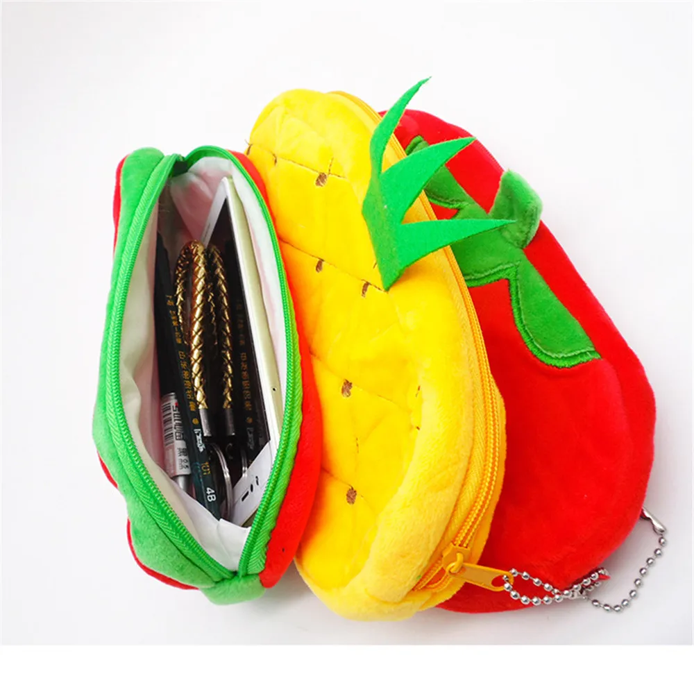 Womens Girl Fruits Watermelon Portable Zipper Coin Purse Wallets Case Plush Bag*
