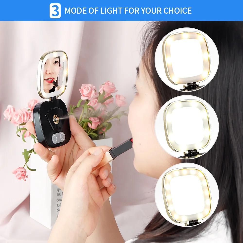USB Charging Makeup Mirror with Nano Mist Sprayer Cosmetic Lamp Mirror
