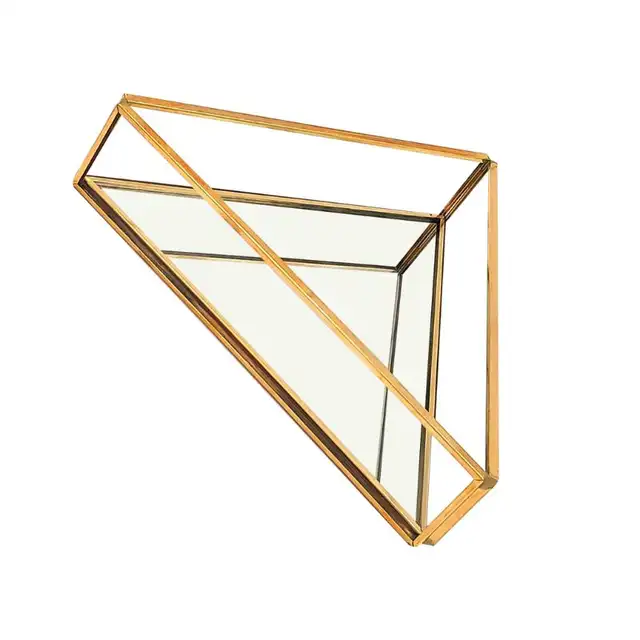 Gold Mirror Jewelry Tray Perfume Tray Mirror Vanity Tray Dresser