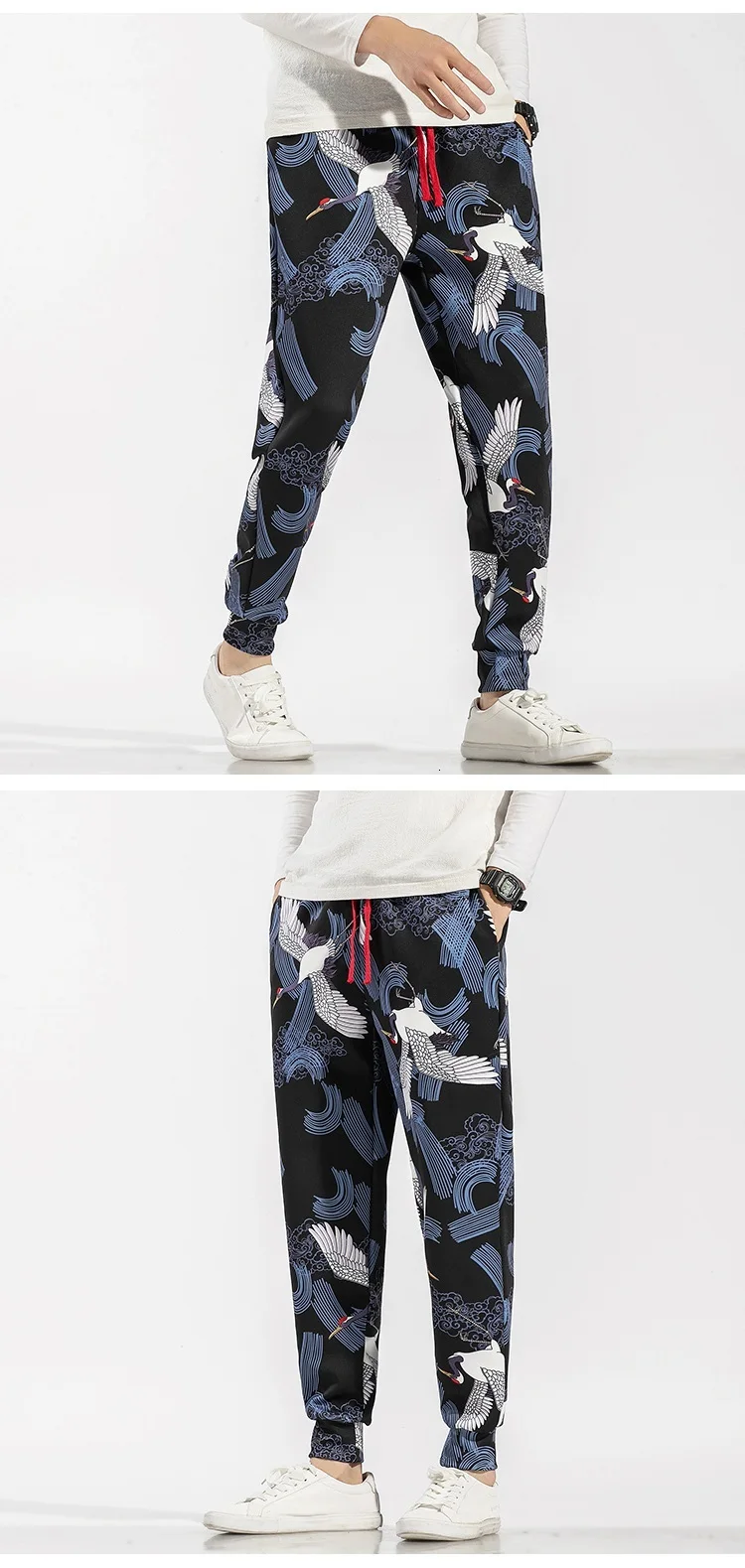Zongke Crane Print Pants Men Joggers Trousers Men Pants Streetwear Sweatpants Harem Pants Men Trousers 5XL Hip Hop Autumn