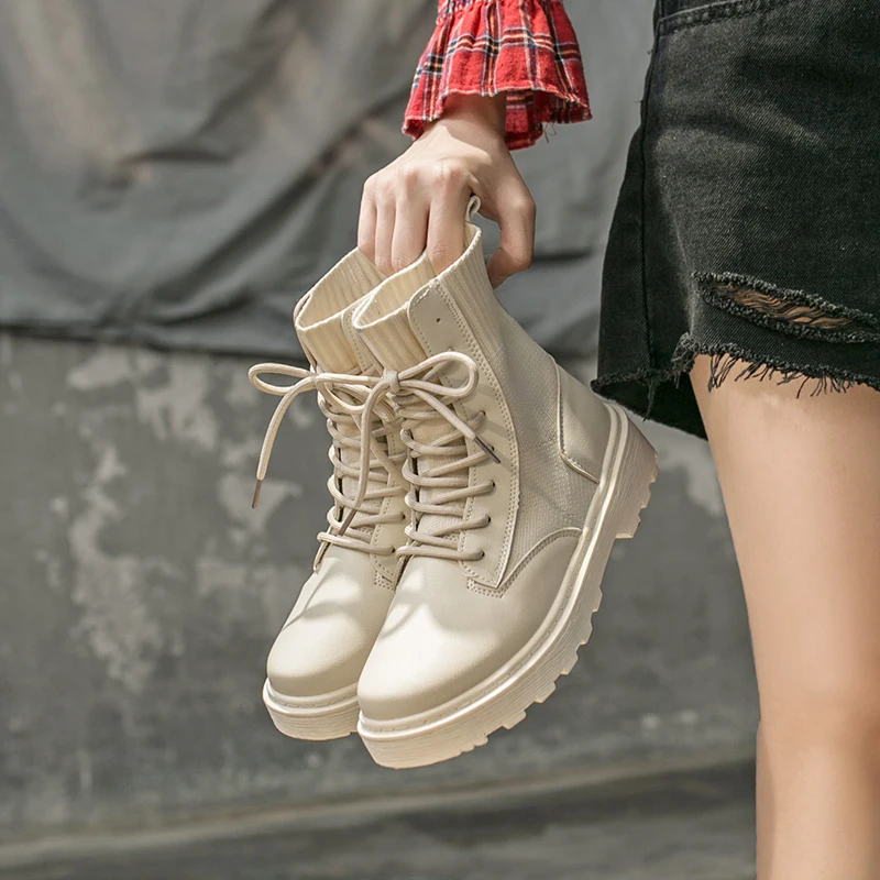 Boots Female women shoes Ankle 2020 Autumn British Wind Genuine Leather Thick With Short Boots Motorcycle Martin shoes Platform Boots Female women shoes Ankle 2020 Autumn British Wind Genuine Leather Thick With Short Boots Motorcycle Martin shoes Platform