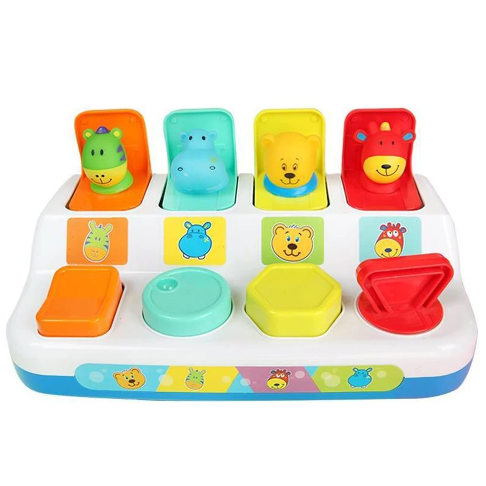 Baby Pop Up Toy Includes Buttons Levers Push Down Flaps Farm Themed Infant Toys 