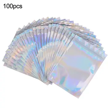 

100pcs Polyester Film Aluminum Foil Aluminized Ziplock Bag Infrared Plain Sealed Candy Bags Sealed And Tidy Kitchen Storage Bags