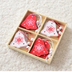 Christmas tree decoration Nordic ins wooden creative Christmas pendant Christmas day snowflake five-pointed star elk - Цвет: B