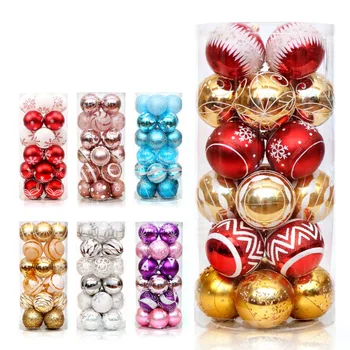 

Merry Christmas Decorations For Home 24pcs Christmas Tree Balls 6cm New Year Child Gift Decor Christmas Tree Ornament 2020