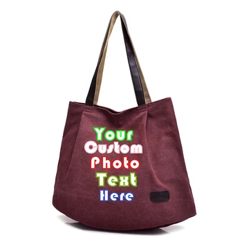 

Personalized customization Fashionable lady's canvas shoulder bag large capacity women's fashionable art and leisure bag