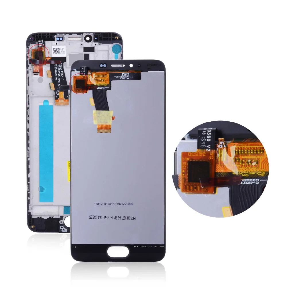 Дисплей для MEIZU M5 M611H LCD в сборе с тачскрином на рамке Оригинал 5.2'' черный