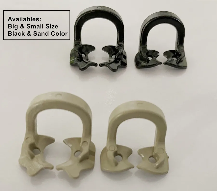 

4Pis/lot Rubber Dam Clamps Clip Dental Barrier Clips Soft Resin Material Molar Premolar Teeth Black+Sand