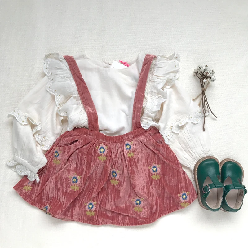 

Pre-sale 2019 New Arrival Autumn Toddler Girl Skirts Embroidery Princess Party Christmas Overalls Skirts Kids Skirt For Girls