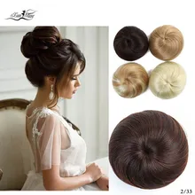 Xuanguang meninas marrom loira bun cabelo chignon sintético пончик Роликовые шиньоны fibra de alta temperatura para as mulheres
