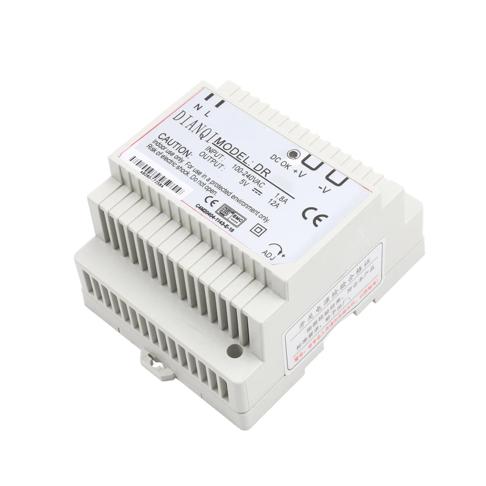 DIANQI Din rail блок питания 60 Вт 5 в 12 В 24 мощный ac dc преобразователь хорошего качества DR