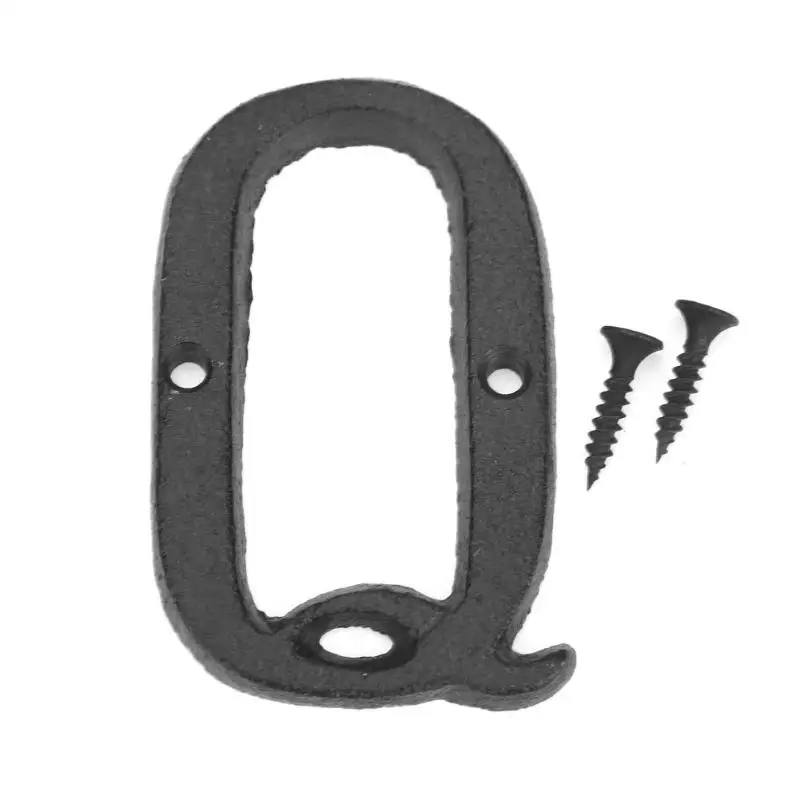 Q Металл DIY номера дверная пластина чугунная Марка прочный цифровой знак на дом табличка для кафе Настенный декор семья Сад магазин подарок - Цвет: Q