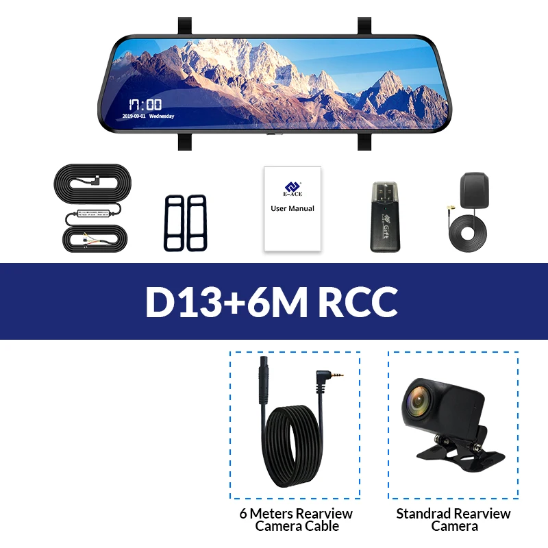 E-ACE D13 Автомобильный видеорегистратор 1" ips сенсорный экран FHD 1080P видеорегистратор для Android 8,1 4G и wifi ADAS Автомобильная камера видео рекордер gps навигация