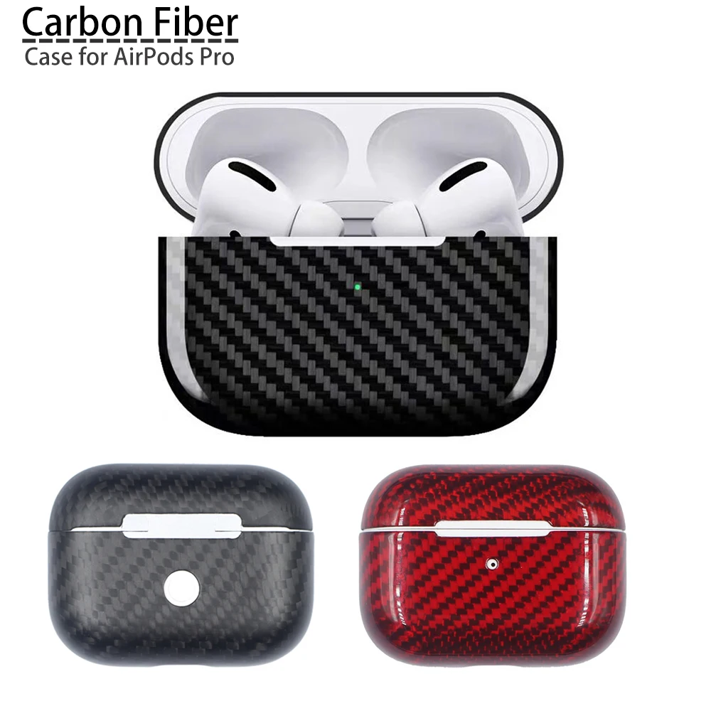 Чехол из настоящего углеродного волокна для AirPods Pro чехол беспроводной зарядки с