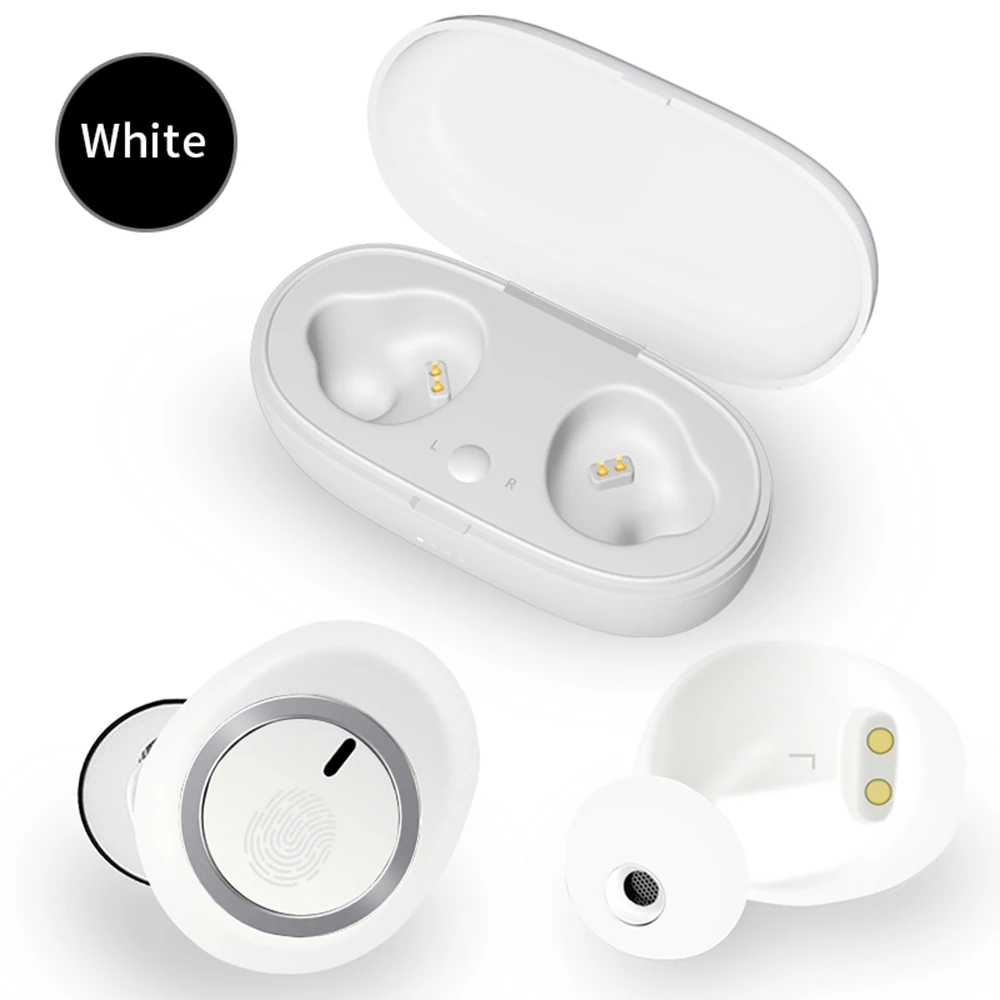 Мини V5.0 Bluetooth беспроводные наушники TWS беспроводные наушники HiFi бас наушники беспроводные наушники Bluetooth стерео гарнитура с микрофоном - Цвет: Белый