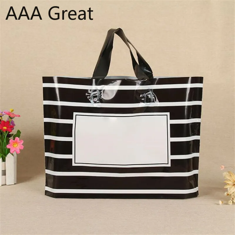 

100Pcs/Lot Popular Useful Plastic Shopping Bag Shopping Supermarket Plastic Bags With Handle Food Packaging Pouches Clothes Gift