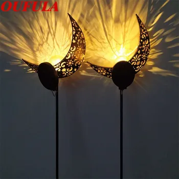 

OUFULA New Solar Landscape Light Moon Shaped Garden Light Outdoor Waterproof Light Control Light