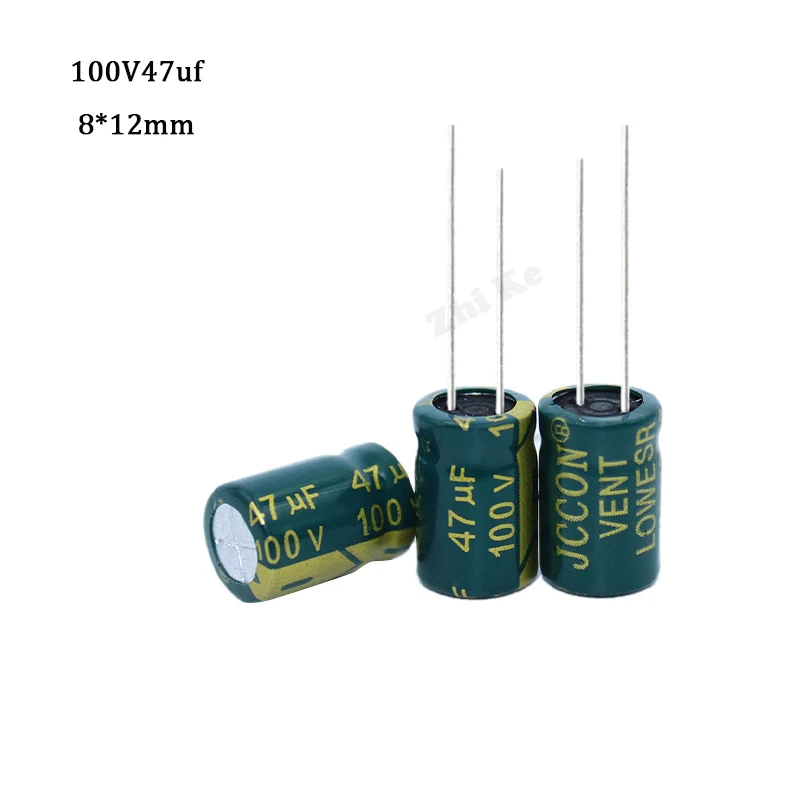 10pcs 47uf 100v 8x12mm 100v47uf Aluminum Electrolytic Capacitor For Switching Power Supply