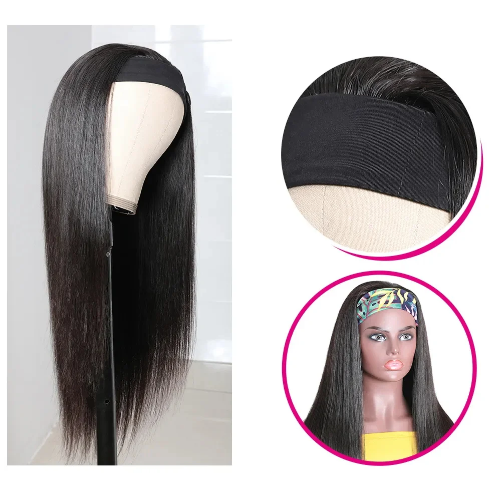 Luvin Headband Wig Heat Resistant Synthetic Women's Headband Wig Straight Glueless Brazilian Wigs For Black Women images - 6
