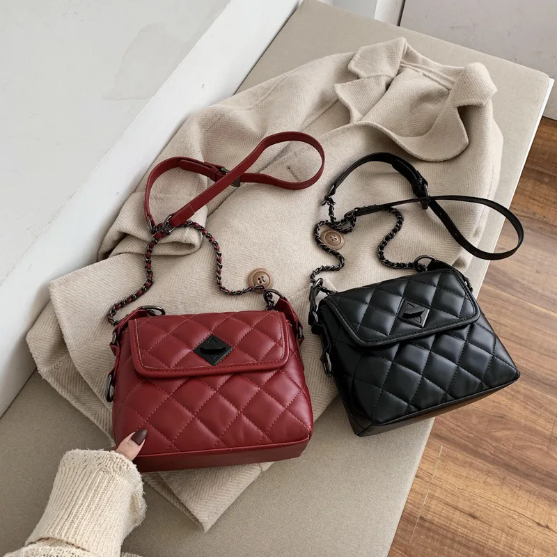 

Bag WOMEN'S Bag 2020 New Style Korean-style Fashion Rhombus Chain Square Sling Bag Versatile Crossbody Bag